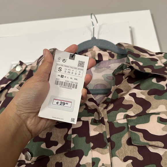 Zara Military Print Camo Belted Mini Drrss - Picture 5 of 8